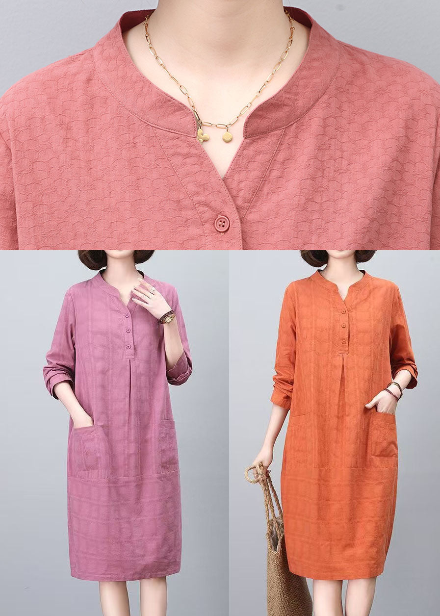 Plus Size Purple Jacquard Cotton Day Dresses Spring