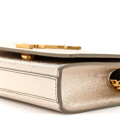 Metallic Calfskin Small Classic Monogram Kate Satchel Platine