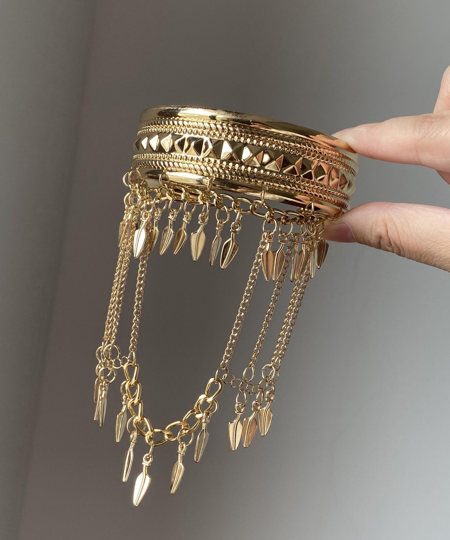 Novelty Gold Metal Leaf Tassel Chain Bracelet And Body Chain
