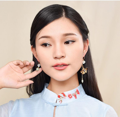 Vintage Asymmetric Flower Earrings
