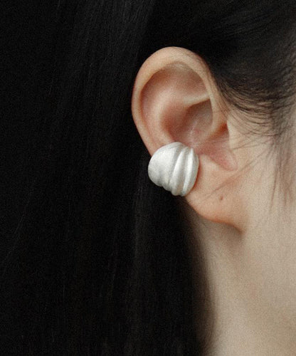 Bohemian White Sterling Silver Hoop Earrings