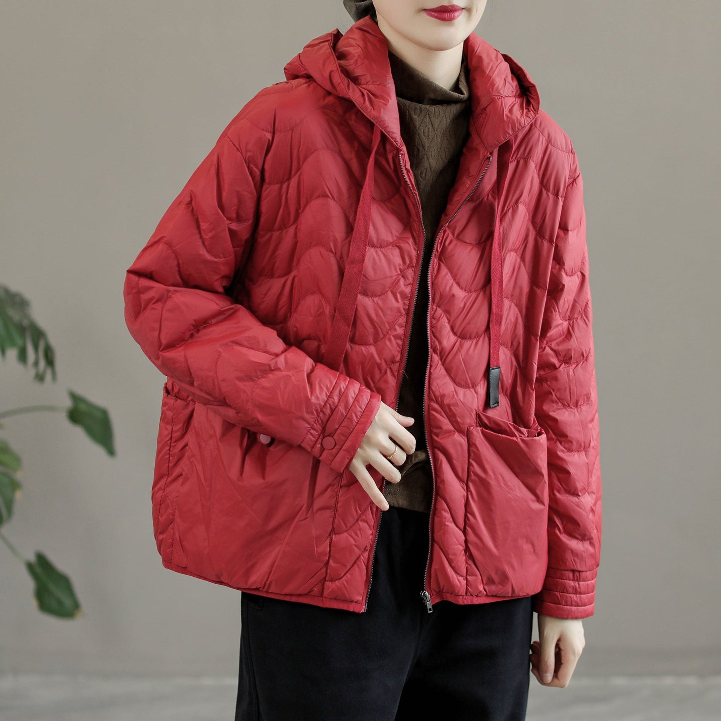 Women Winter Casual Loose Hooded Down Coat