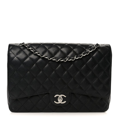 Caviar Quilted Maxi Double Flap Black