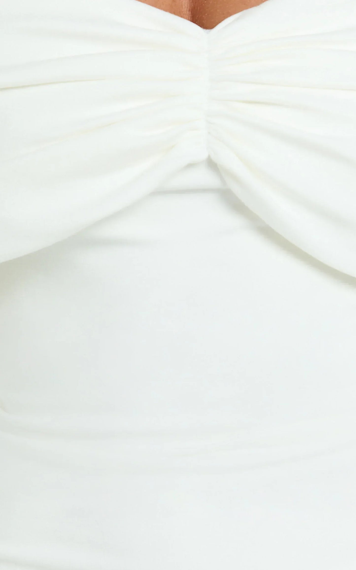 Rani Mini Dress Off Shoulder Long Sleeve Bodycon Dress In Off White