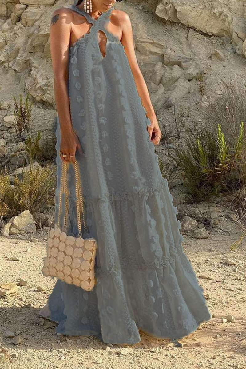 Fashion Solid Halter Cake  Dresses(6 Colors)