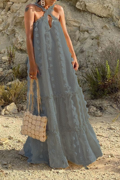 Fashion Solid Halter Cake  Dresses(6 Colors)