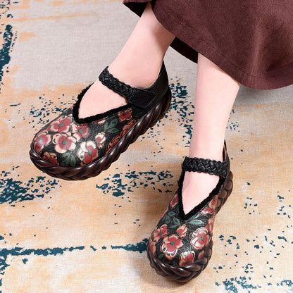Real Leather Sponge Retro Casual Shoes