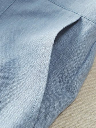 Loosen Hight Waist Solid Cropped Line Pants