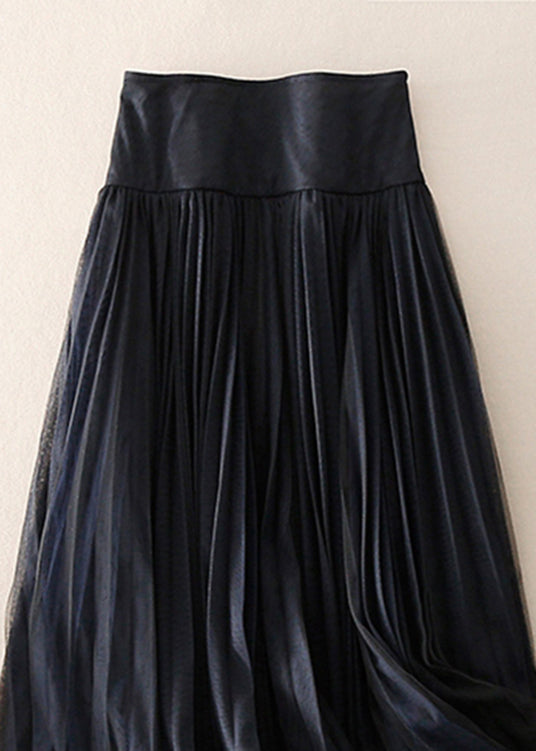 Beautiful Blue Zip Up Patchwork Tulle Skirt Spring