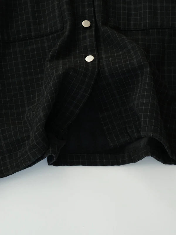 Vintage Loose Plaid Print Single Breasted Coat