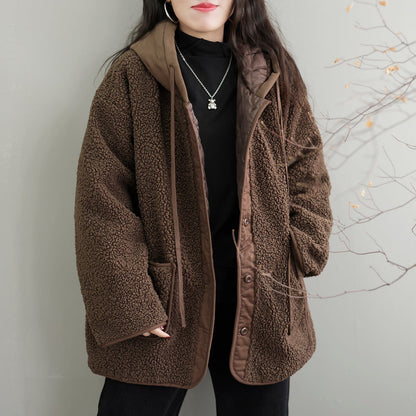 Winter Fleece Patchwork Retro Casual Coat