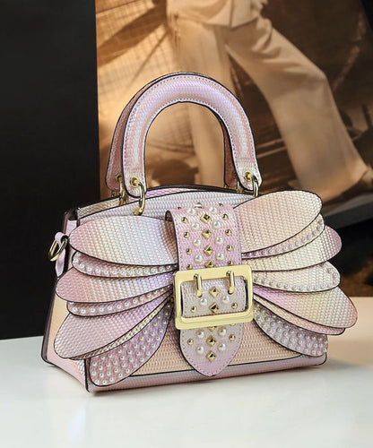 Fashion Butterfly Zircon Rivet Faux Leather Women Handbags