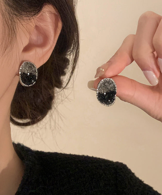Boho Blue Alloy Zircon Crystal Stud Earring