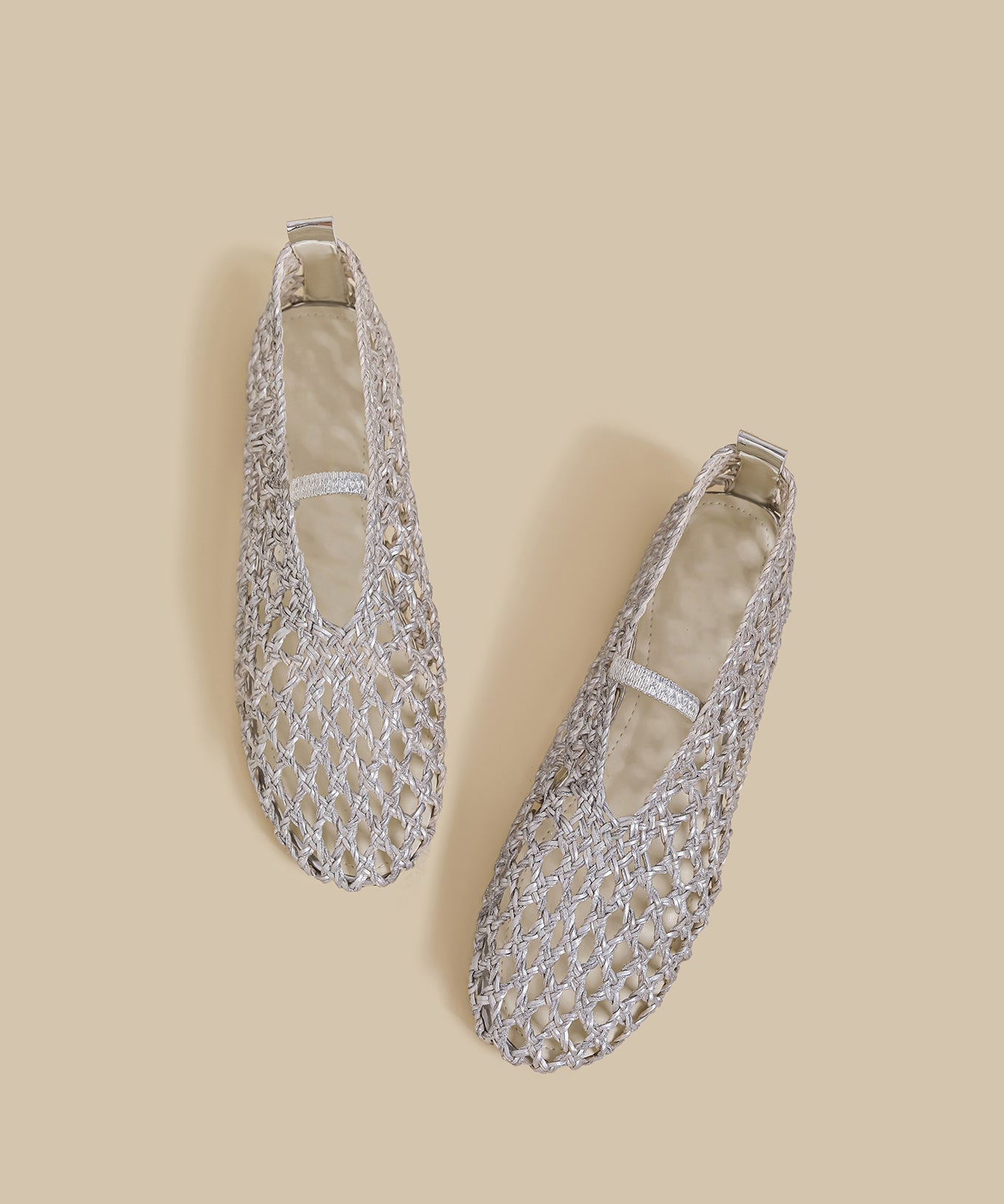 Silver Hollow Out Breathable Splicing New Sandals