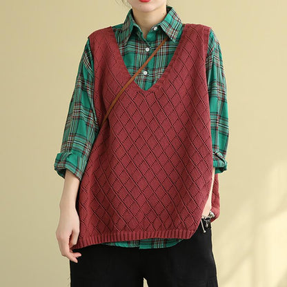 Women's Retro Loose Knitted Sweater Vest