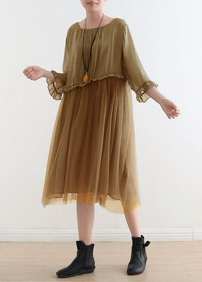 Light Print5 Tull Maxi dresses patchwork chiffon Summer Dresses