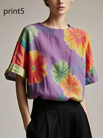 Fitted print7 Patchwork Cotton Tank Summer