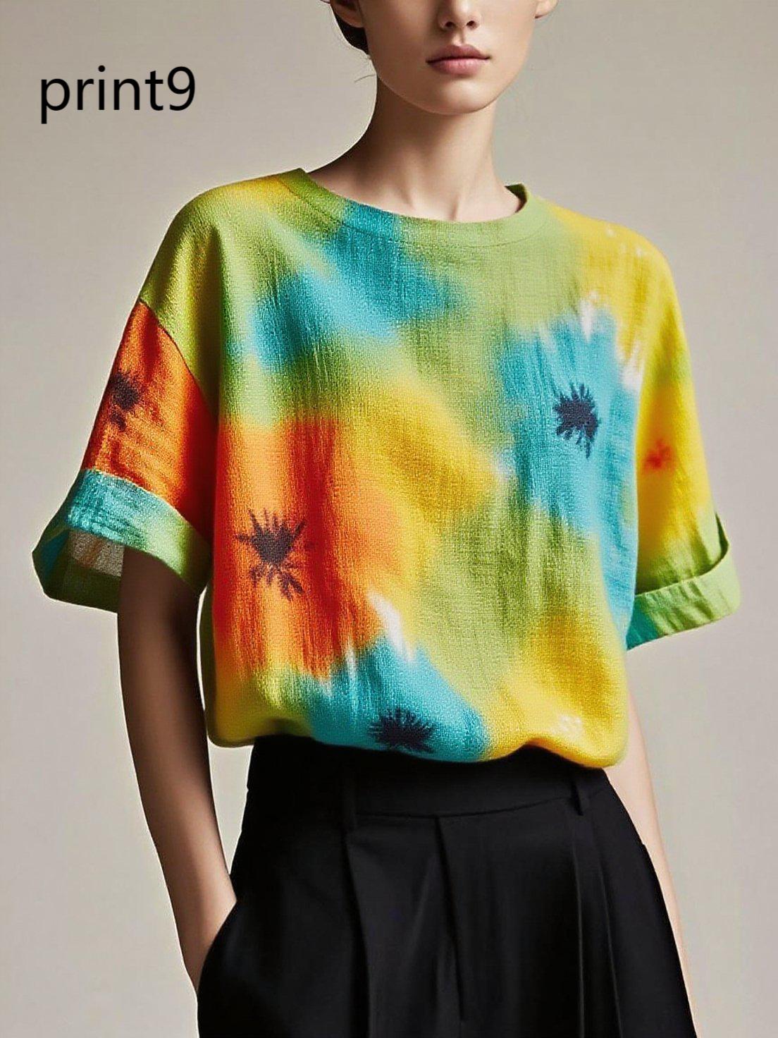 Fitted print9 Patchwork Cotton Tank Summer