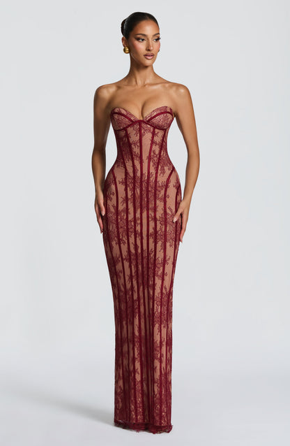 Sian Maxi Dress - Burgundy