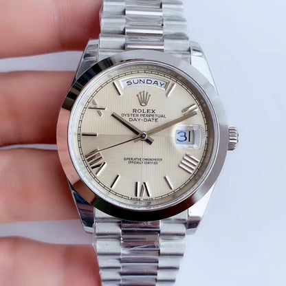 DAY-DATE 41MM STAINLESS STEEL CREAM DIAL